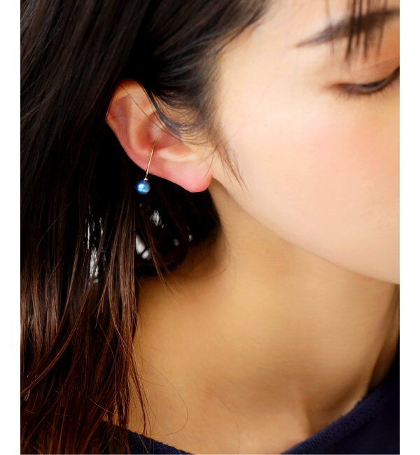 Lilas by Spick&Span「インディゴパール1粒オーバルイヤーカフ K10（片耳）」|イヤーカフ|
