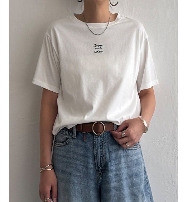 Lbc with Life「ミニロゴ刺繍Tシャツ」|Tシャツ・カットソー|ホワイト
