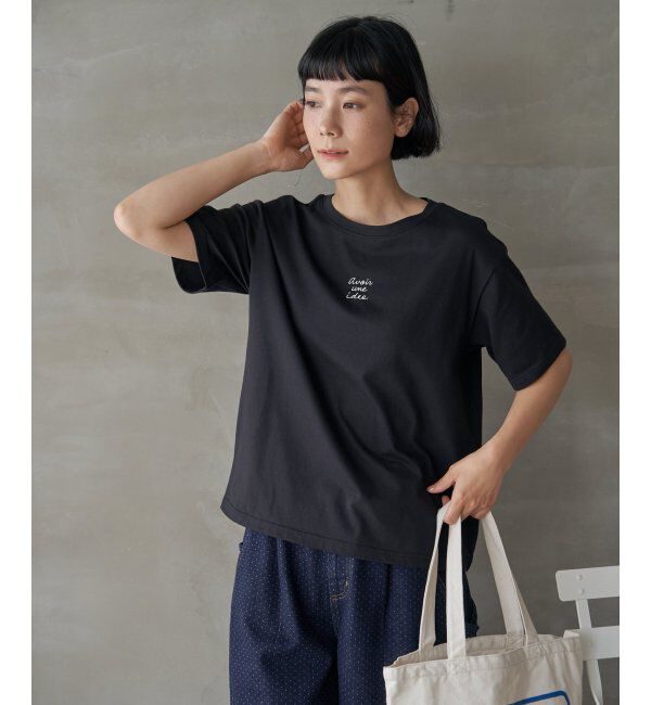 Lbc with Life「ミニロゴ刺繍Tシャツ」|Tシャツ・カットソー|
