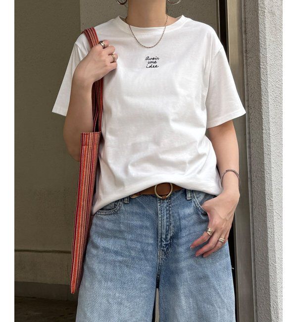 Lbc with Life「ミニロゴ刺繍Tシャツ」|Tシャツ・カットソー|