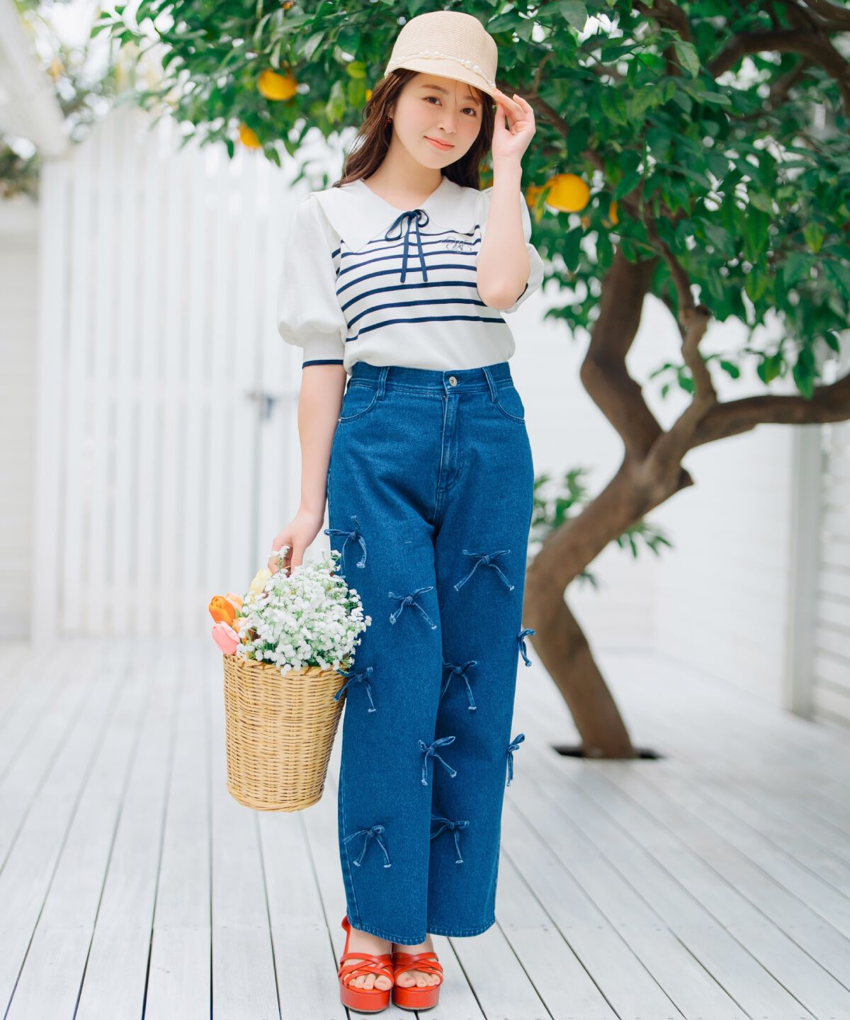 WILLSELECTION「リボンモチーフデニムパンツ」|その他|