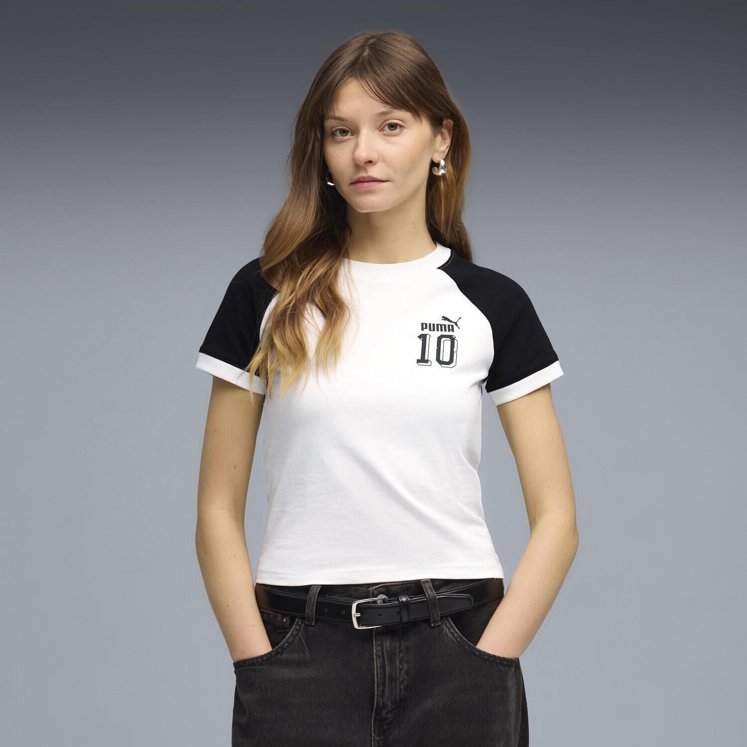 PUMA「【PUMA ｳｪｱ】W F.P.ARCHIVE SLIM RINGER TEE」|Tシャツ・カットソー|
