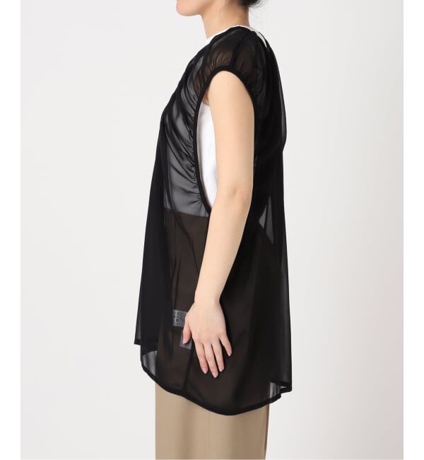  「GATHERED CHIFFON TANK：ブラウス」|シャツ・ブラウス|