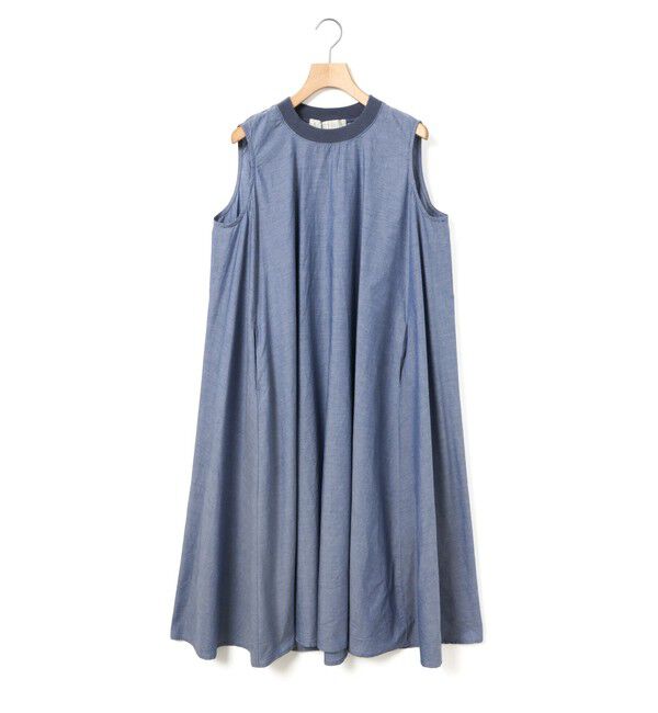 MidiUmi「MidiUmi シャンブレーノースリーブプレンティワンピース」|ワンピース|ネイビーC