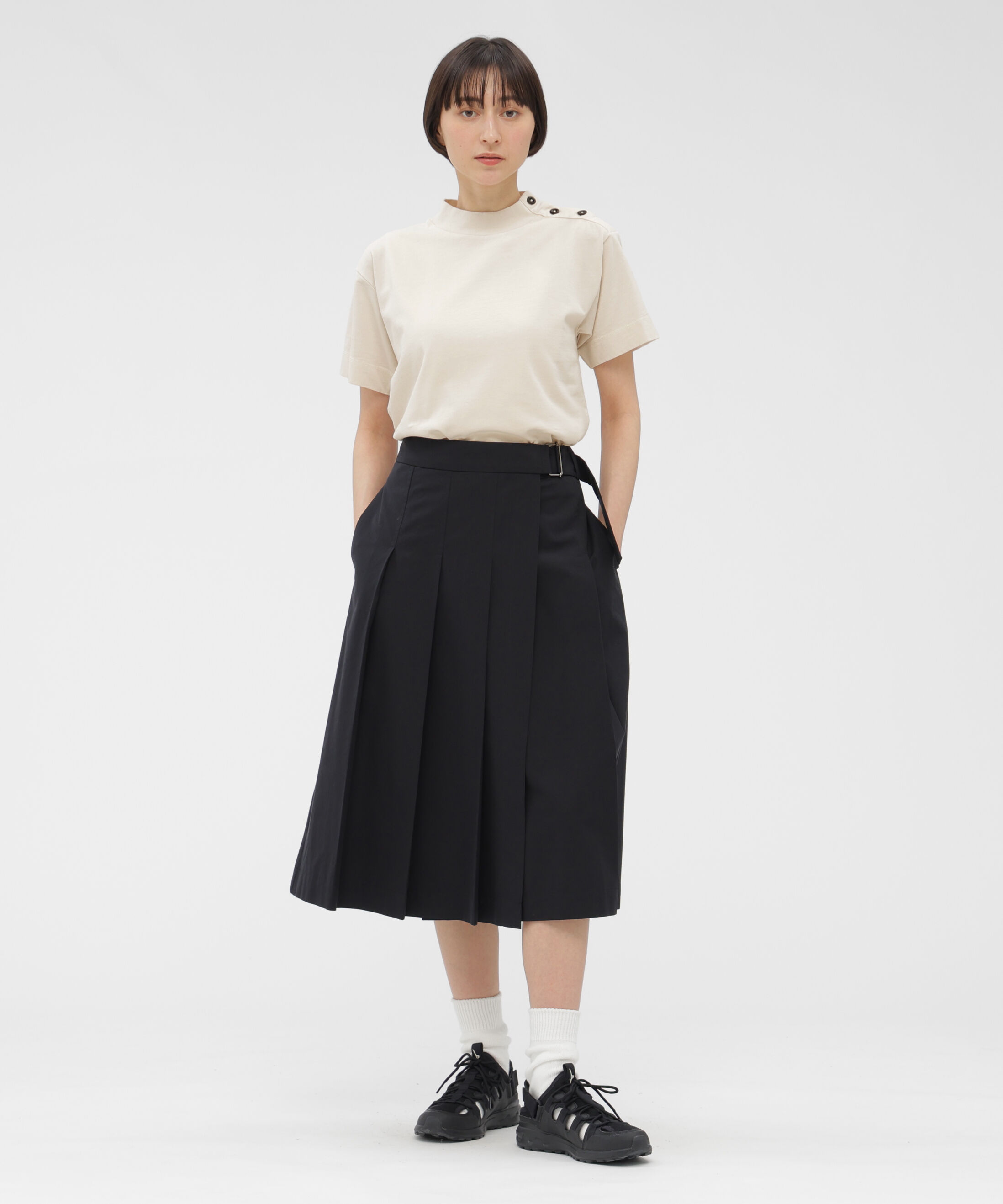 MHL.「GARMENT DYED TOUGH COTTON LINEN JERSEY TOP」|Tシャツ・カットソー|
