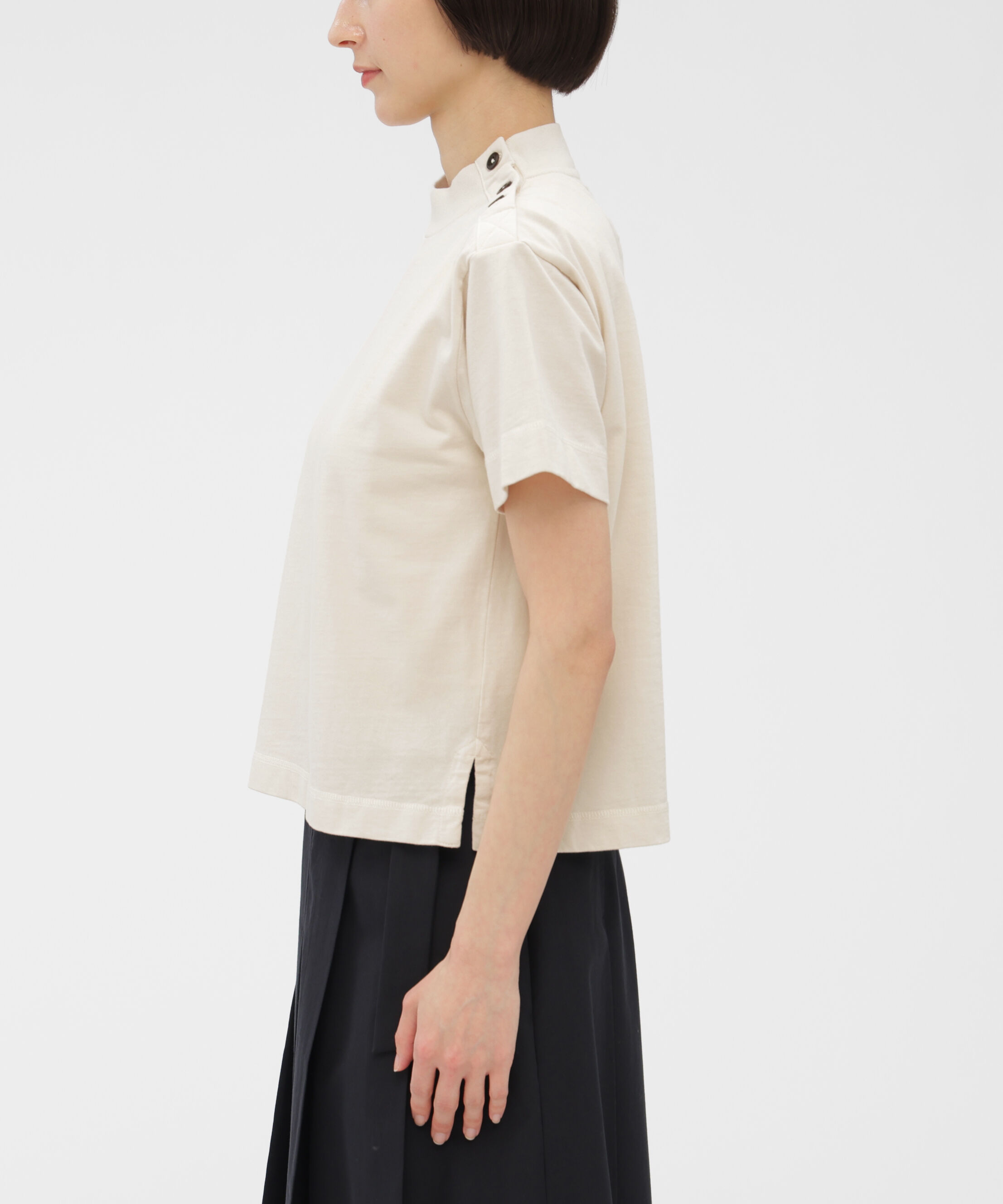 MHL.「GARMENT DYED TOUGH COTTON LINEN JERSEY TOP」|Tシャツ・カットソー|