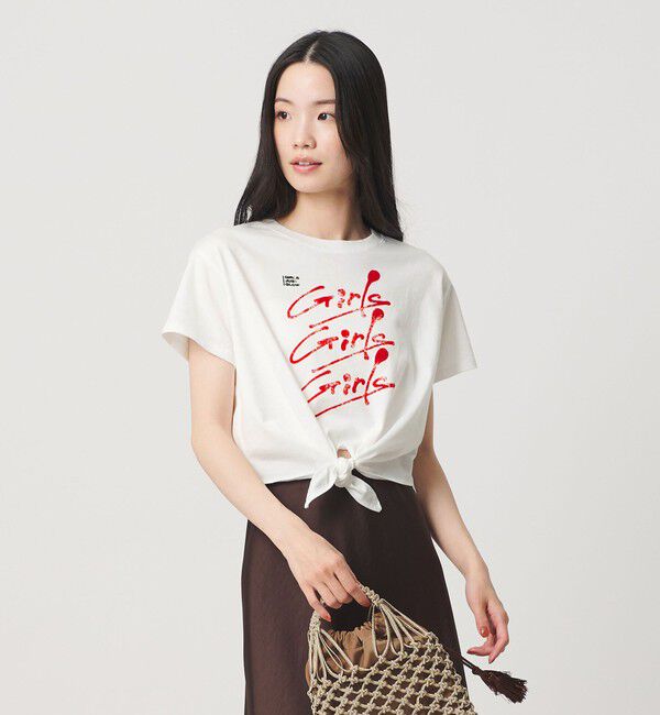 BEAUTY&YOUTH UNITED ARROWS「＜Girls Department Club＞プリント ノット Tシャツ」|Tシャツ・カットソー|WHITE