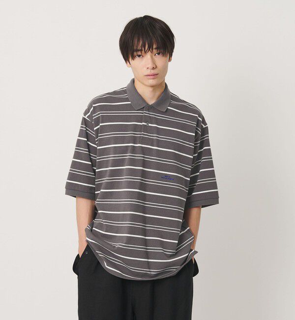 NICE WEATHER「＜NICE WEATHER＞ボーダー ショートスリーブ ポロシャツ」|ポロシャツ|