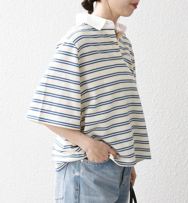 SHIPS any「SHIPS any:〈洗濯機可能〉パイル ボーダー ラガーTEE」|Tシャツ・カットソー|