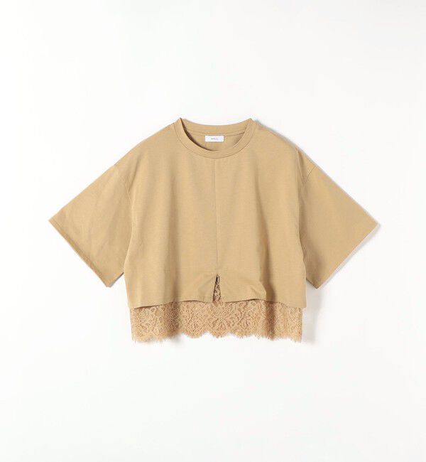 SHIPS any「《一部予約》SHIPS any:〈洗濯機可能〉ジップ レース ヘム ハーフスリーブ TEE」|Tシャツ・カットソー|