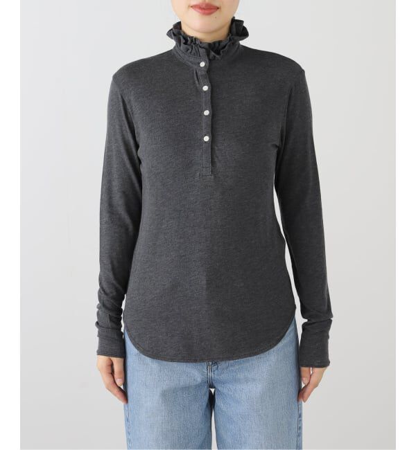 IENA LA BOUCLE「《追加》IENA LA BOUCLE フリルヘンリーネックカットソー」|Tシャツ・カットソー|