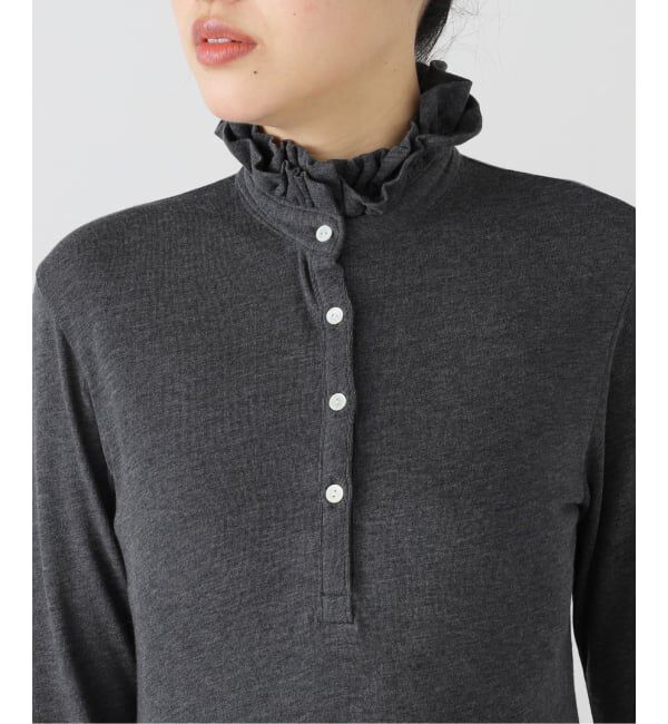 IENA LA BOUCLE「《追加》IENA LA BOUCLE フリルヘンリーネックカットソー」|Tシャツ・カットソー|