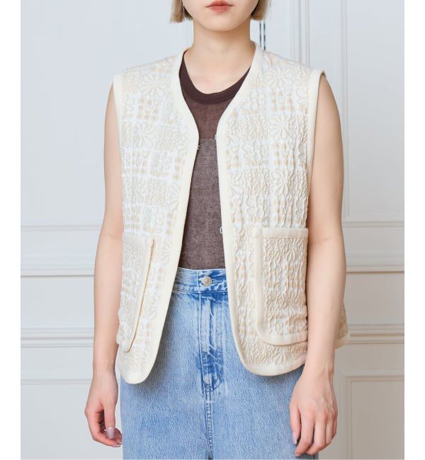 IENA LA BOUCLE「IENA LA BOUCLE フラワーJQベスト」|ダウンベスト・ベスト|