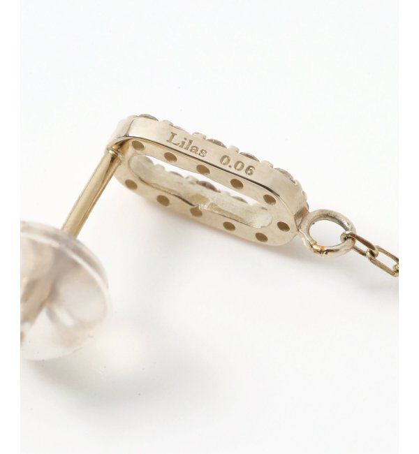 Lilas by Spick&Span「インディゴパールサークルダイヤステーションチェーンピアス K10（両耳）」|ピアス|