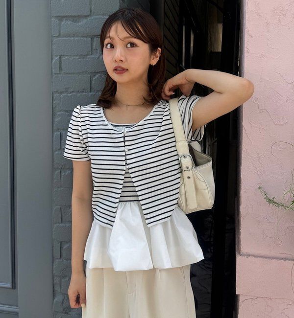  「【マルチウェイ】ホルターバルーンカーデSET」|Tシャツ・カットソー|オフホワイト