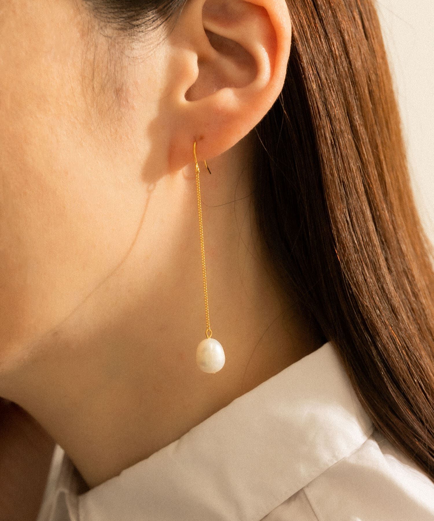 SMELLY「SMELLY so&rsquo;　pearl chain pierce gld」|ピアス|
