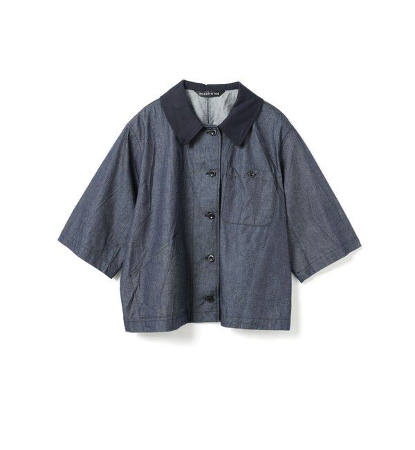 mizuiro ind「mizuiro ind ハーフスリーブデニムシャツ」|シャツ・ブラウス|インディゴ