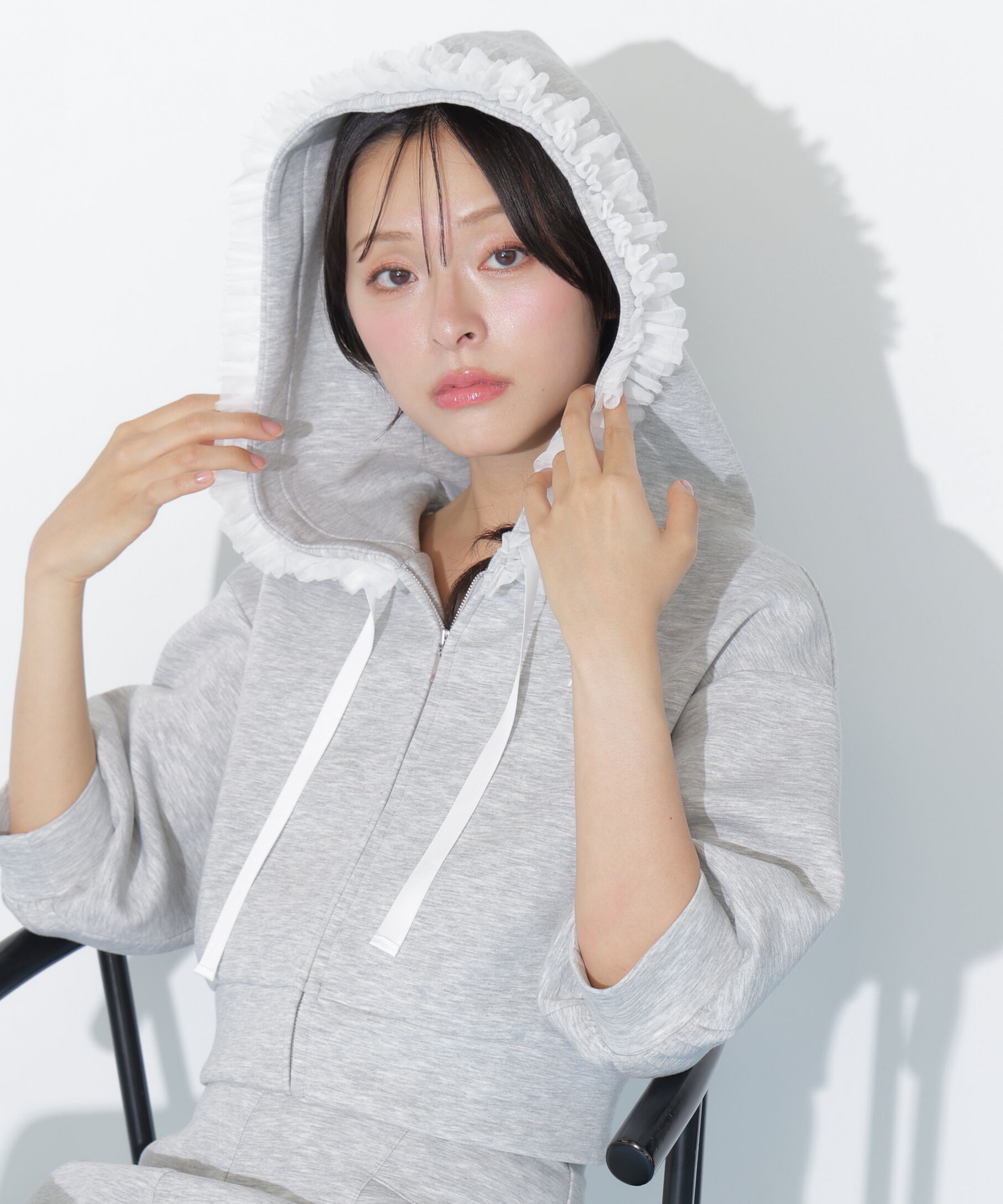  「チュールフリルダイバーパーカー」|Tシャツ・カットソー|