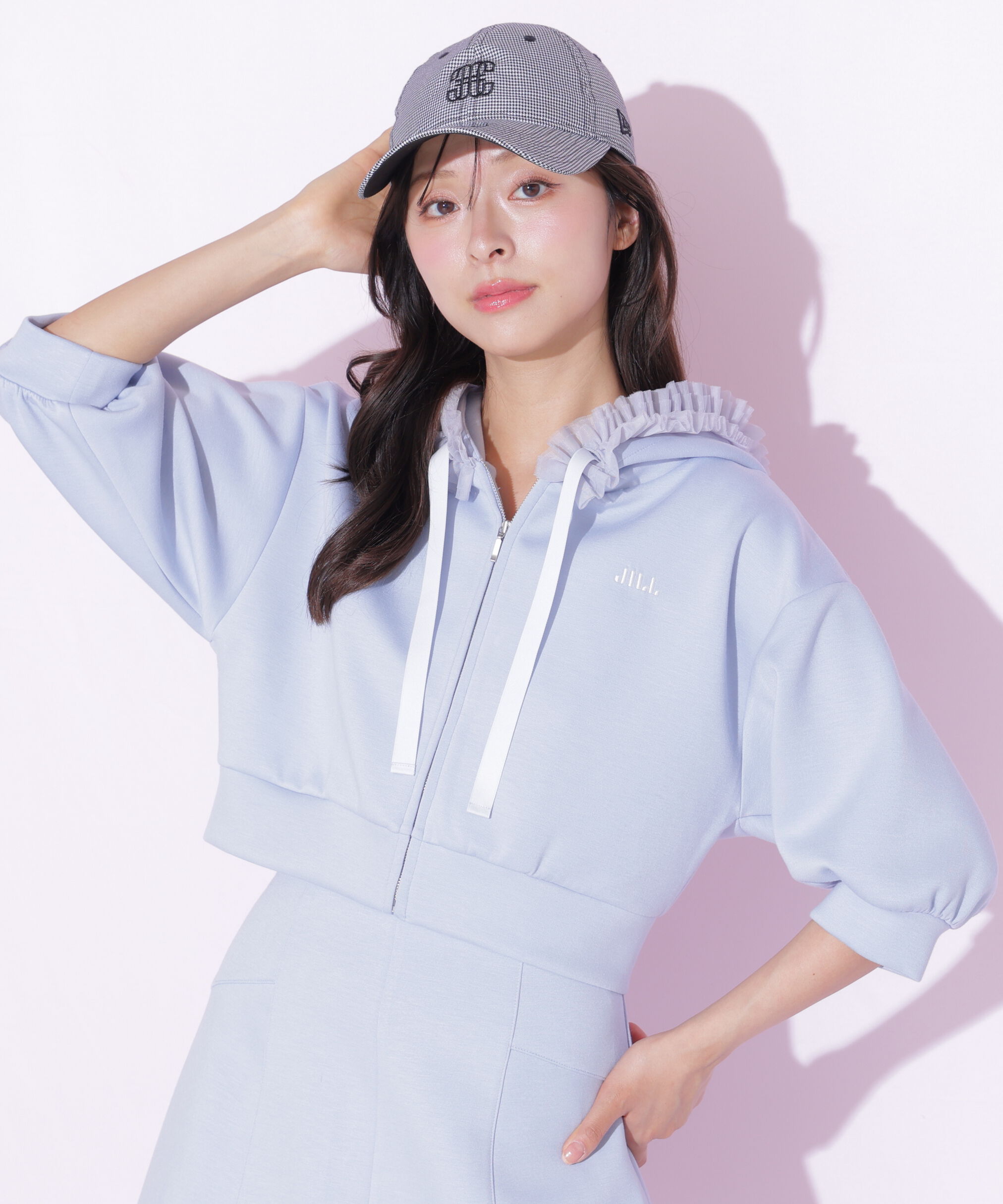  「チュールフリルダイバーパーカー」|Tシャツ・カットソー|ブルー