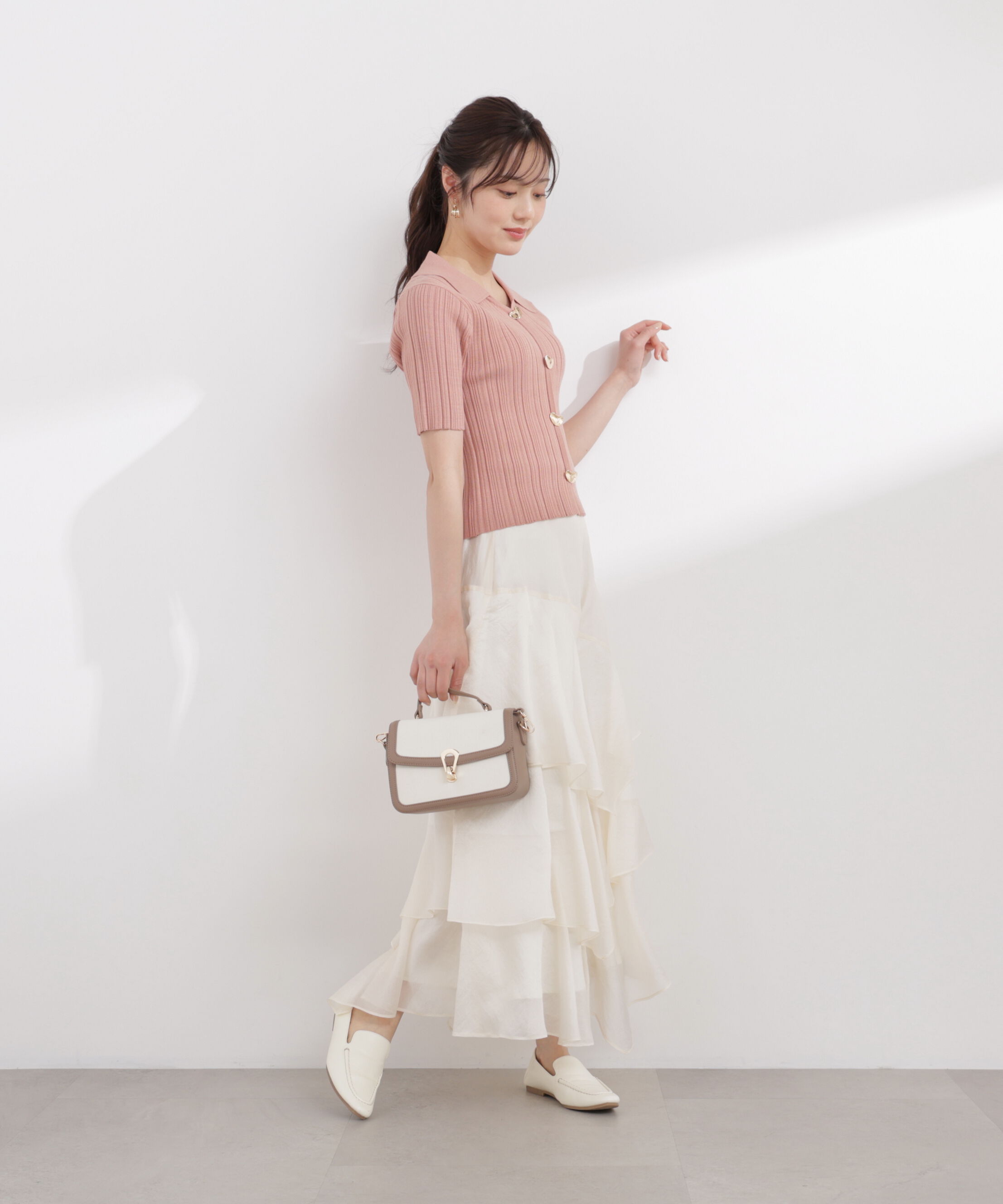 PROPORTION BODY DRESSING「衿付きランダムリブニット 26SS」|ニット・セーター|