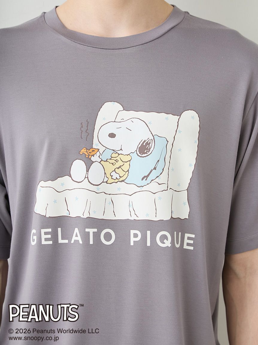 GELATO PIQUE HOMME「【PEANUTS】【HOMME】【接触冷感】ワンポイントTシャツ」|ルームウェア|
