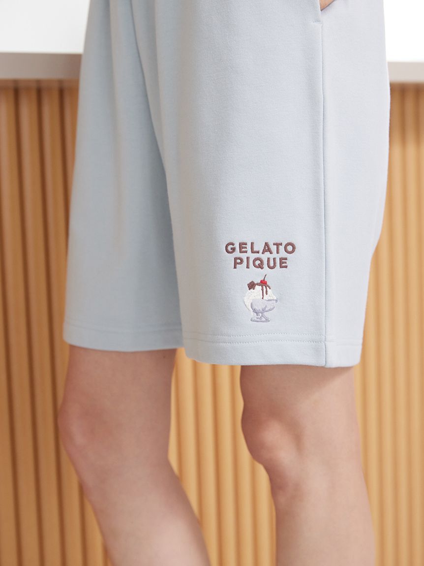 gelato pique「【UNISEX】裏毛ワンポイント刺繍ハーフパンツ」|ルームウェア|