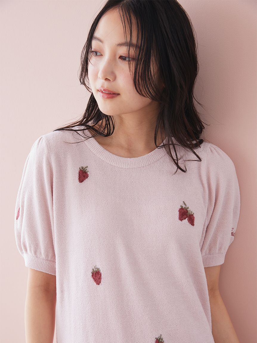 gelato pique「【ONLINE限定】エアリーモコストロベリージャガードワンピース」|ルームウェア|