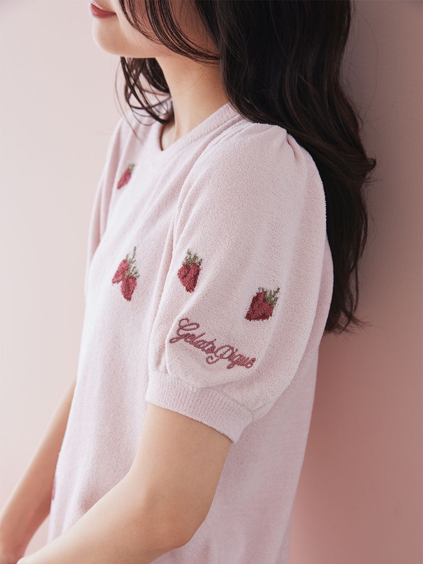 gelato pique「【ONLINE限定】エアリーモコストロベリージャガードワンピース」|ルームウェア|