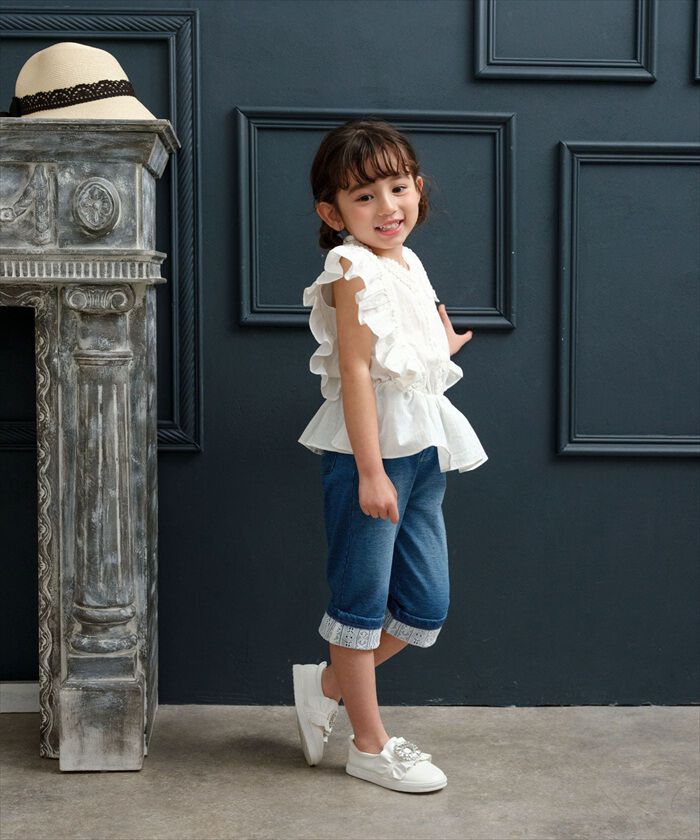 BACKYARD FAMILY「Rora デニムパンツ 通販 ローラ ラピス ジーンズ パンツ ロールアップデニム キッズ 女の子」|その他|