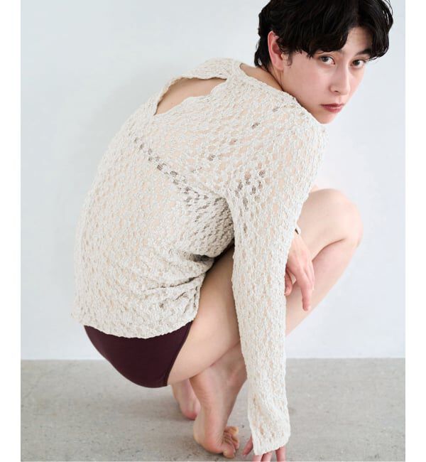 EMILYWEEK「《予約》オーガニックコットン混 シュリンクレースプルオーバー」|Tシャツ・カットソー|