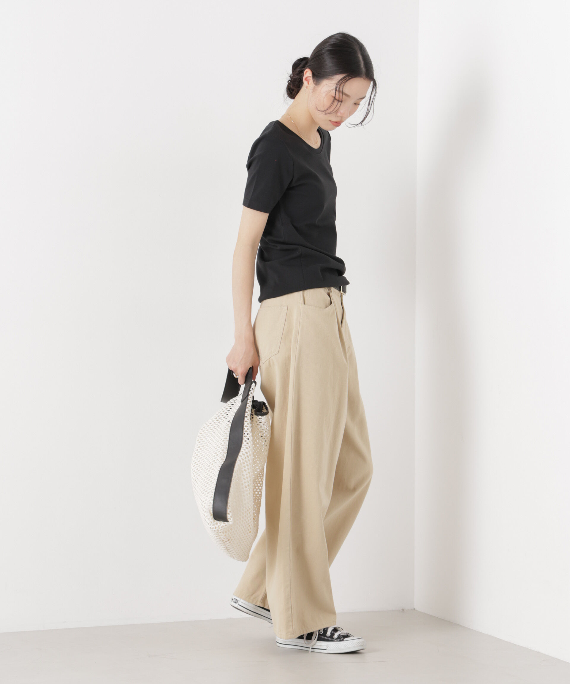 NANO universe「抗菌防臭コットンフライスカットクルーネックトップス」|Tシャツ・カットソー|
