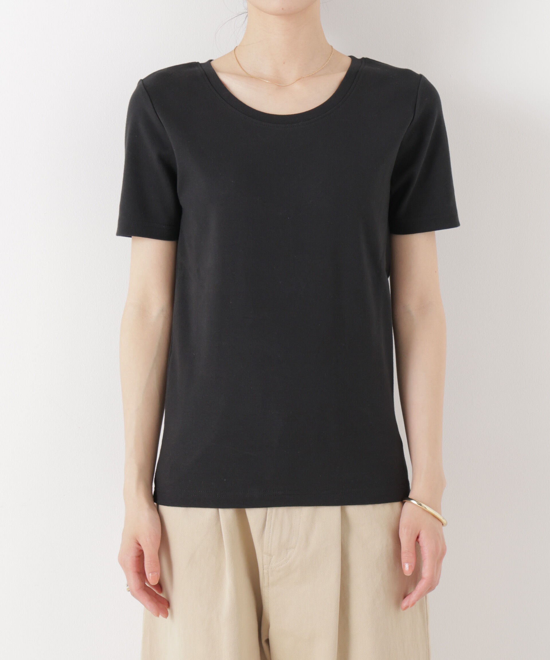 NANO universe「抗菌防臭コットンフライスカットクルーネックトップス」|Tシャツ・カットソー|
