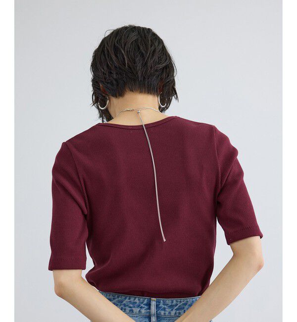 SALON adam et rope'「プリマベールファームリーリブハーフスリーブTシャツ / UVケア・洗える・新色追加」|Tシャツ・カットソー|