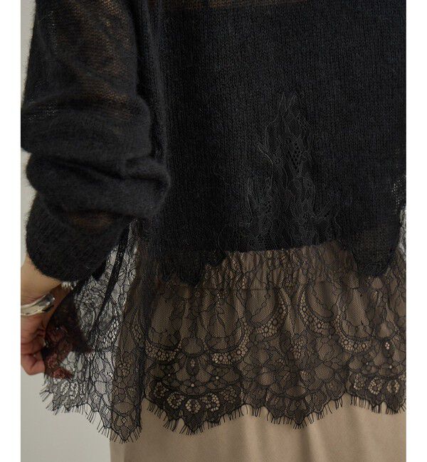SALON adam et rope'「シアーアルパカヘムスカラップカーディガン」|カーディガン|