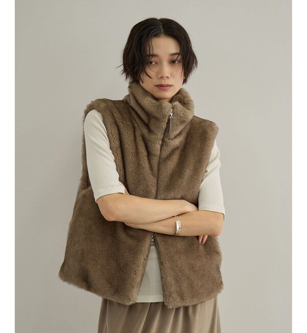 SALON adam et rope'「フェイクミンクファージレ」|ベスト・ジレ|