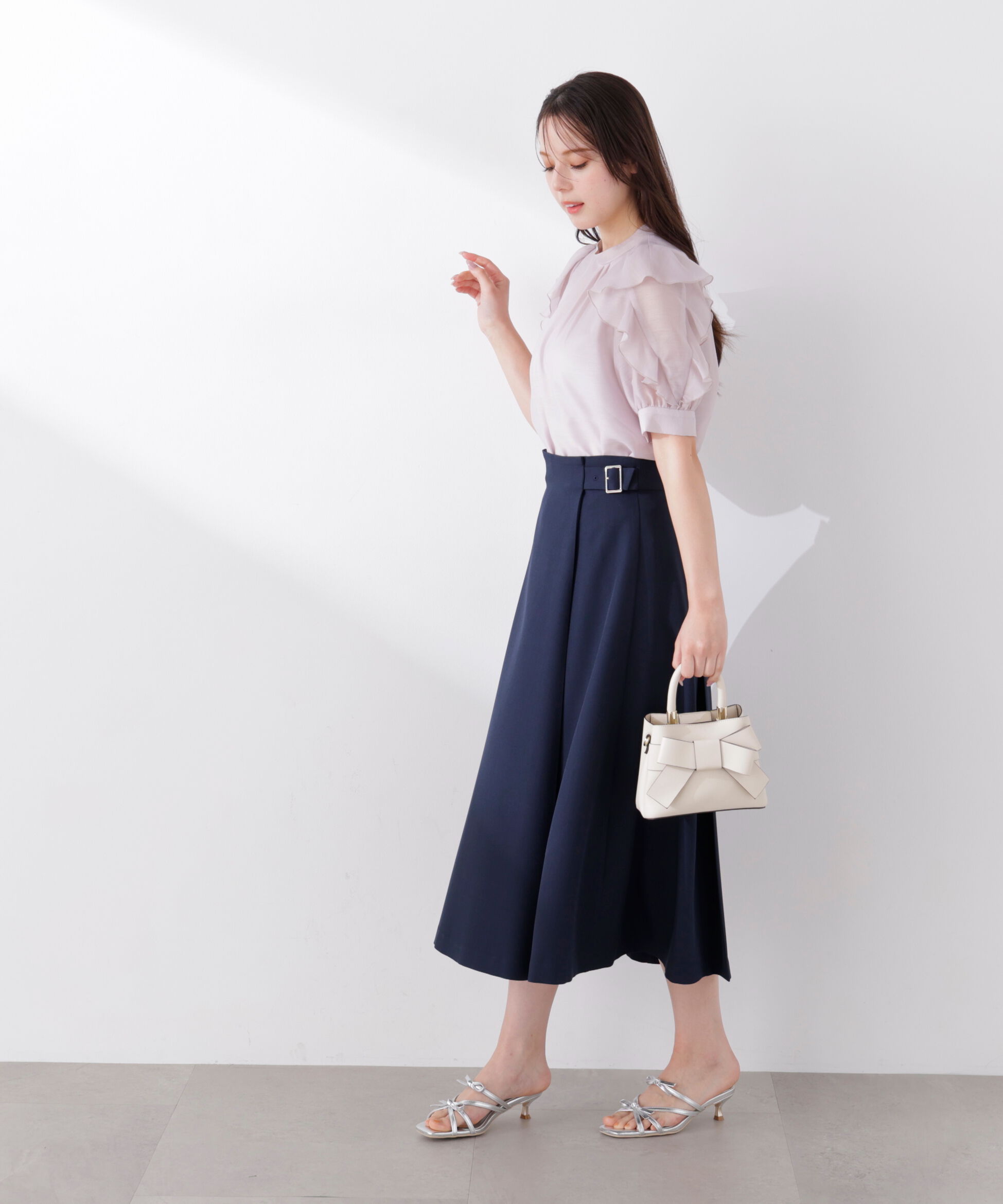 PROPORTION BODY DRESSING「サイドベルトフレアスカート　26SS」|スカート|