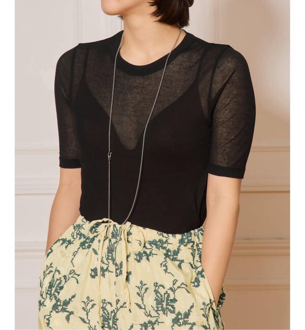 IENA LA BOUCLE「《追加2》IENA LA BOUCLE 水撚りガスフライス半袖プルオーバー」|Tシャツ・カットソー|