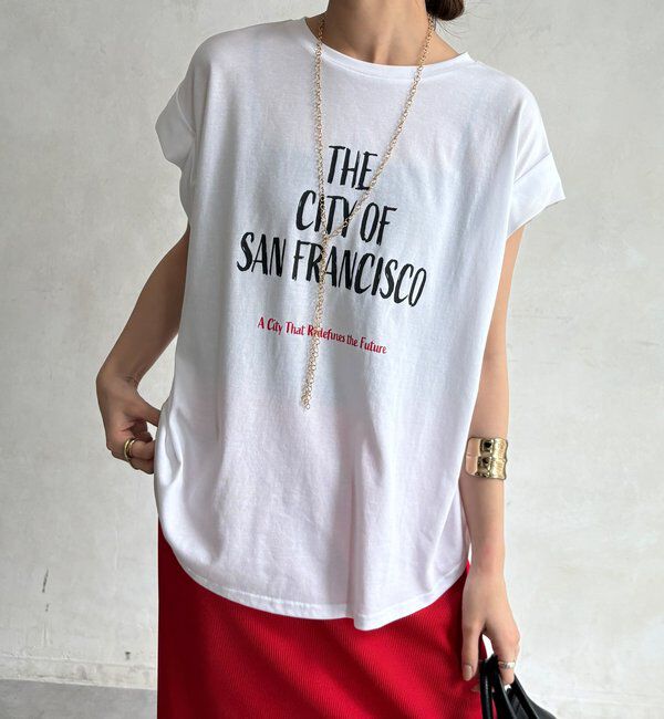  「【WEB限定】肩タックプリントTEE」|Tシャツ・カットソー|
