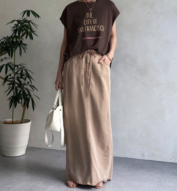  「【WEB限定】肩タックプリントTEE」|Tシャツ・カットソー|