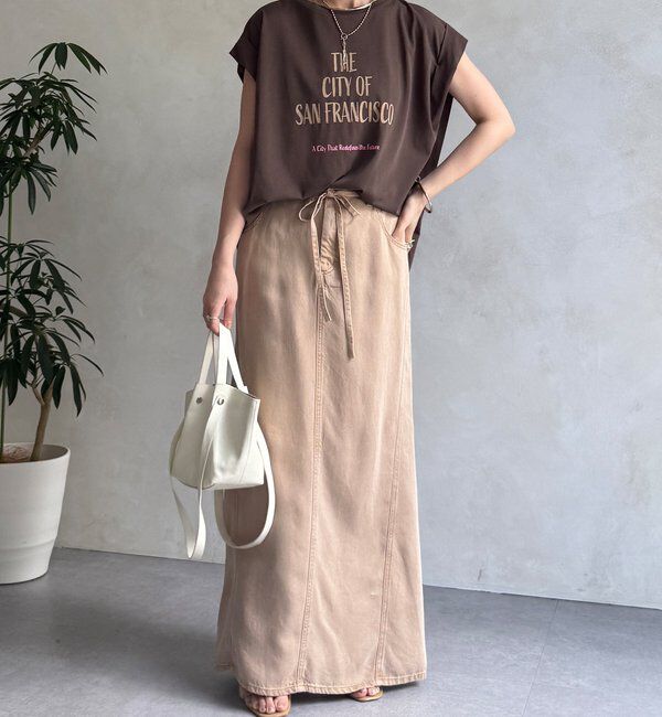  「【WEB限定】肩タックプリントTEE」|Tシャツ・カットソー|