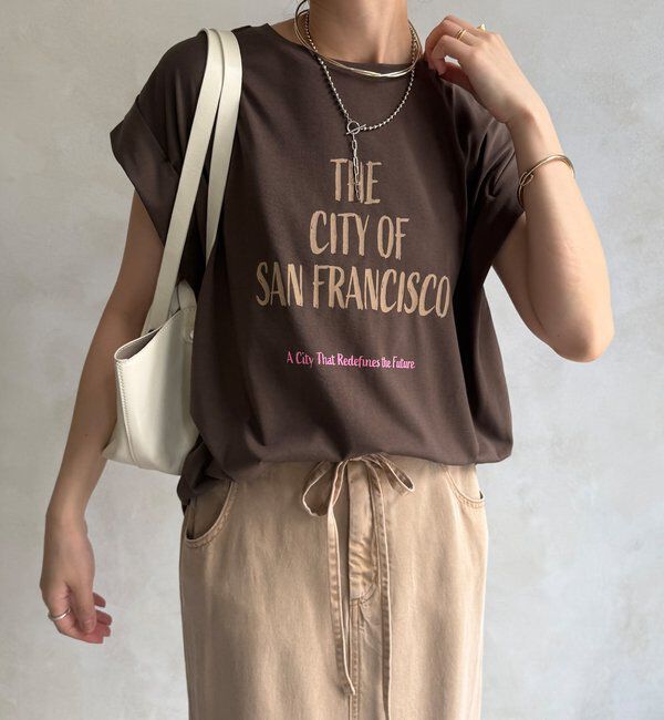  「【WEB限定】肩タックプリントTEE」|Tシャツ・カットソー|