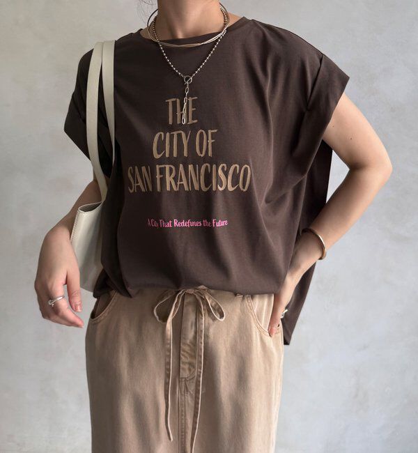  「【WEB限定】肩タックプリントTEE」|Tシャツ・カットソー|