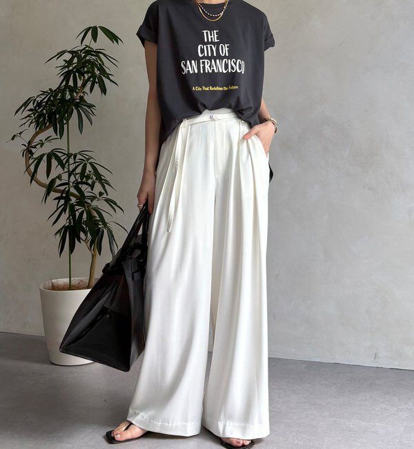  「【WEB限定】肩タックプリントTEE」|Tシャツ・カットソー|
