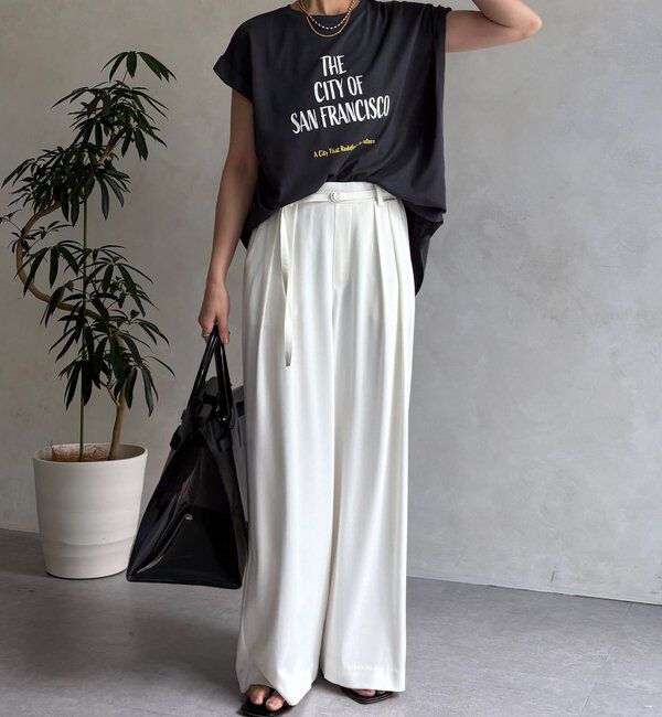  「【WEB限定】肩タックプリントTEE」|Tシャツ・カットソー|