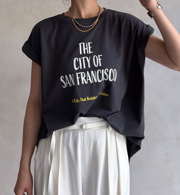  「【WEB限定】肩タックプリントTEE」|Tシャツ・カットソー|