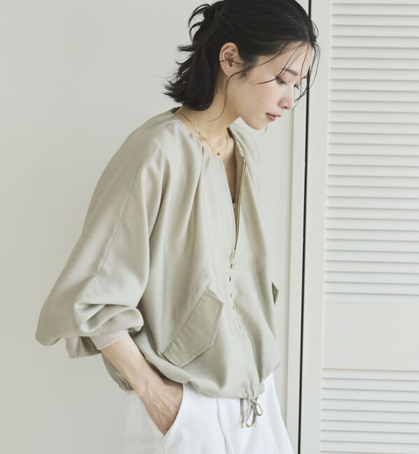 Doux archives「麻調シアーネックギャザーブルゾン」|その他|