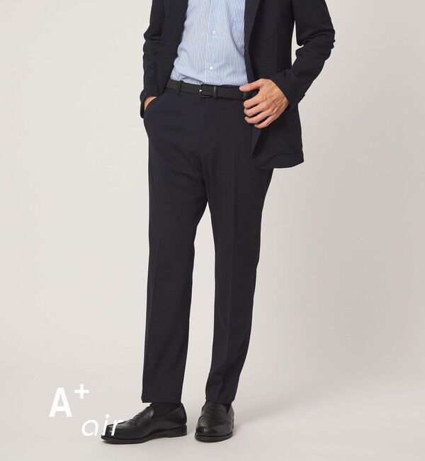 UNITED ARROWS green label relaxing「A+ air オックスジャージ スタンダード NP セットアップ パンツ スラックス -ウォッシャブル・ストレッチ・」|スラックス|NAVY