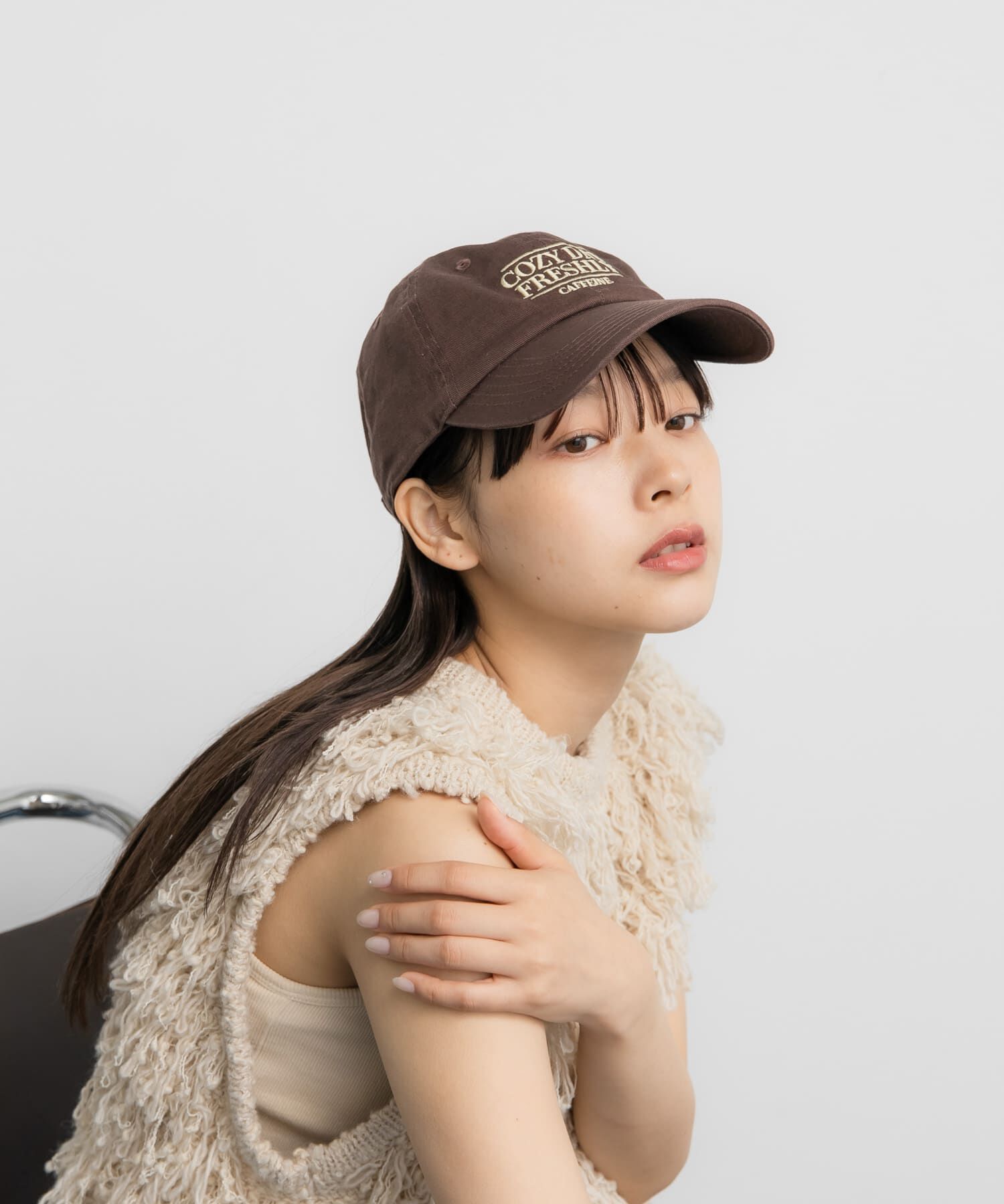  「カフェロゴエンブロイダリーCAP」|キャップ・キャスケット|