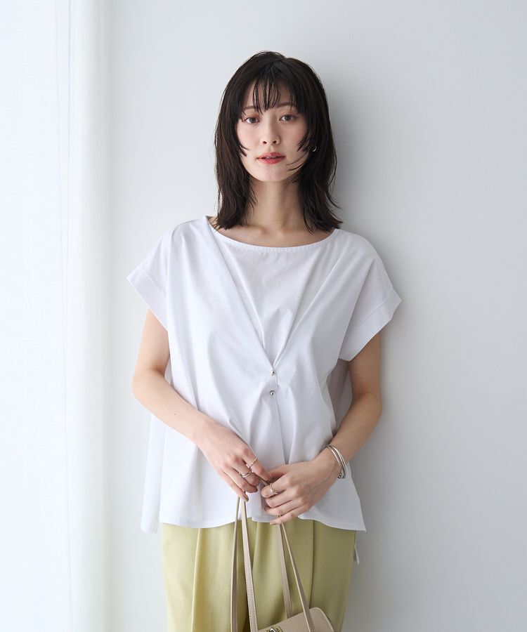 YECCA VECCA「ピン付きドレープカットソー」|Tシャツ・カットソー|