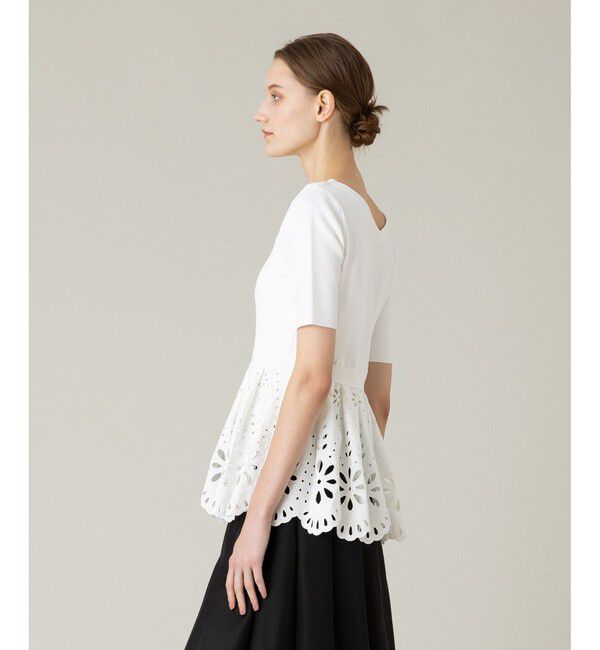 LOULOU WILLOUGHBY「【LOULOU WILLOUGHBY】アイレットレースペプラムプルオーバー」|その他|